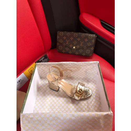 G*u*i leather mid-heel sandal