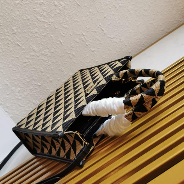 Pra*a small symbole jacquard fabric handbag