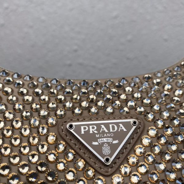 Pra*a satin mini-bag with artificial crystals