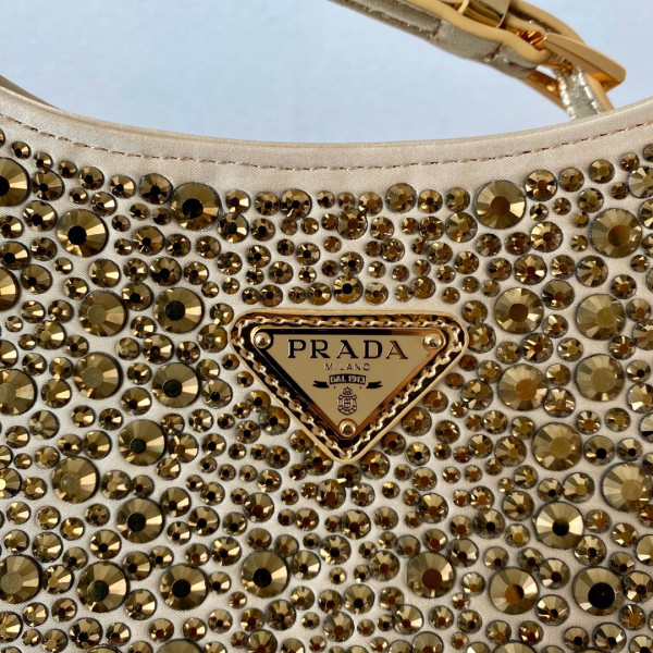 Pra*a cleo satin bag with appliqués