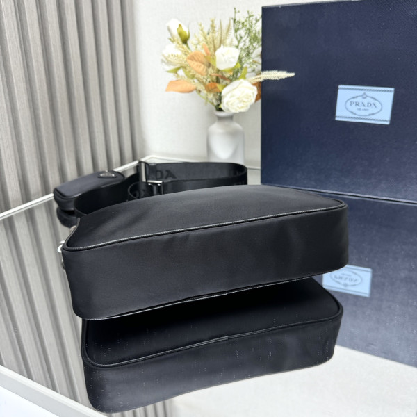 Pra*a re-nylon and saffiano leather shoulder bag