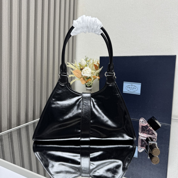 Pra*a medium leather tote bag-32*21*15cm