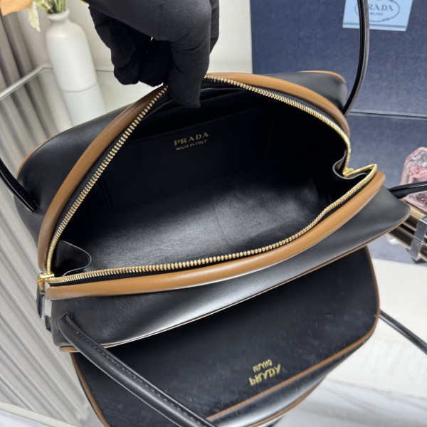 Pra*a swing smooth leather shoulder bag-28*11.5*10cm