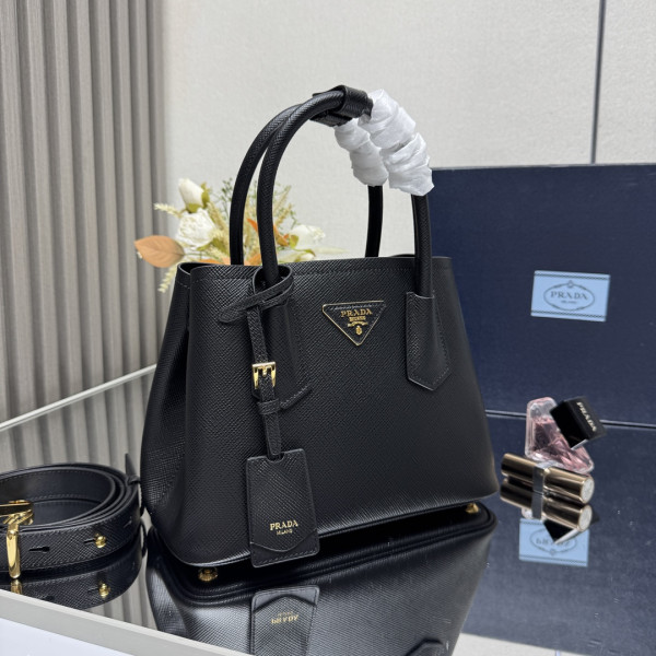 Pra*a small double saffiano leather bag
