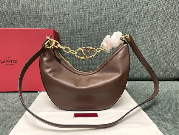 VALENTINO Small Vlogo Moon Hobo Bag - 29*23*11CM