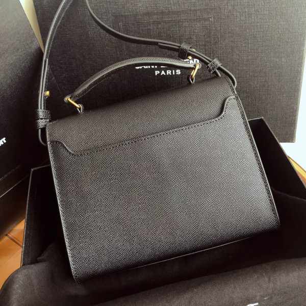 Y*L cassandra mini top handle bag in grain de poudre embossed leather