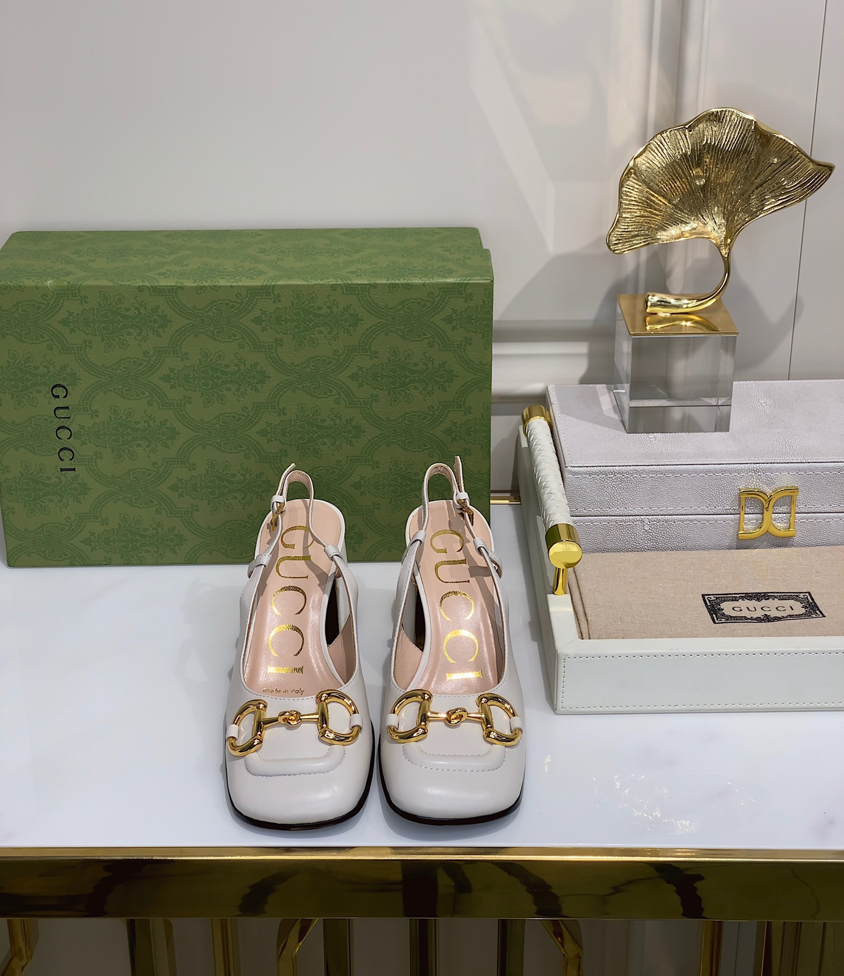 G*u*i women's mid-heel slingback with horsebit