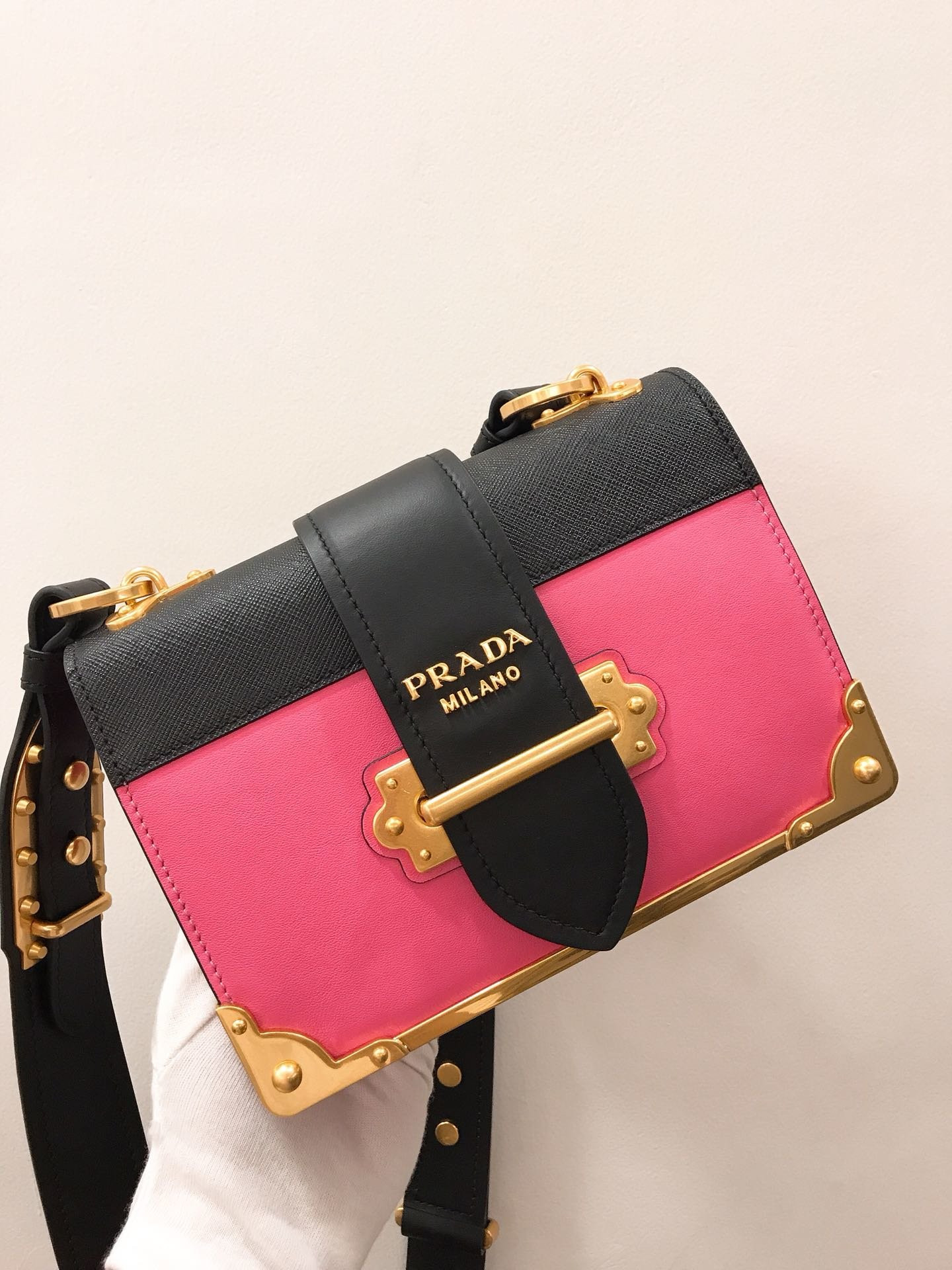 Pra*a cahier leather shoulder bag
